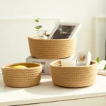 1PC Nordic Hand Woven Cotton Rope Storage Baskets Desktop Sundries Kids Toys Organizer Box Baby Dirty Clothes Laundry Basket - Image 3