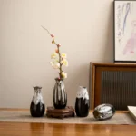 Japanese Style Ceramic Kiln Glazed Retro Vase Handmade Flower Arrangement Decoration Living Room Foyer Vase - Image 4
