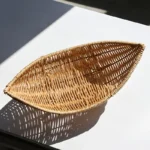Decorative Imitation Rattan Baskets Bread Fruit Wicker Serving Tray Handwoven Plate Tray French Fries Boats Storage Bowls Platte - Image 2