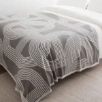 Soft Khaki Knitted Blanket Gray Bedspread Modern Geometric Decorative For Sofa Throw Warm Living Room Bedding Home Decorations - Image 4
