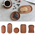 Japanese Style Lovesickness Wooden Tray Rectangular Dining Plate Insulated Solid Wood Pattern Oval Breadboard Tea Cup Plate