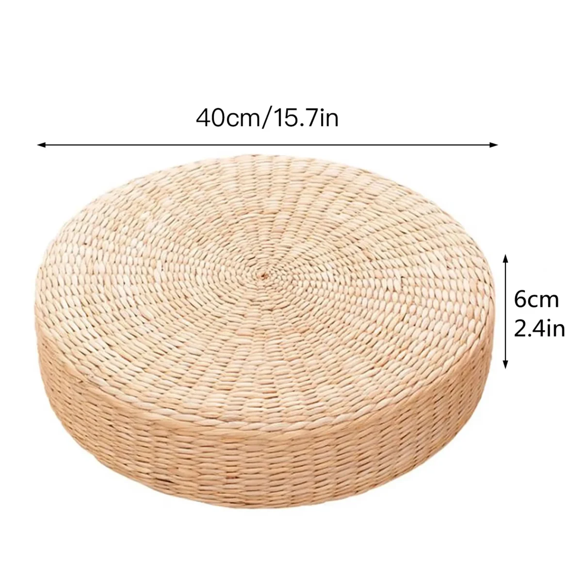 Handmade Woven Natural Straw Round Pouf Tatami Cushion Floor Japanese Style Cushion Home Textile Tea Ceremony Home Ground Mat - Image 6
