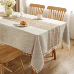 Elegant Waterproof Linen Cotton Tablecloth for Dining & Decor
