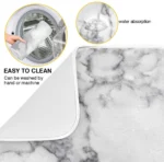 Elegant White Marble Microfiber Dish Drying Mat - 18 x24 - Image 2