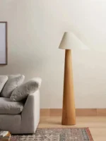 Conical Oak Floor Lamp Wabi Sabi Retro Floor Lamp Living Room Bedroom Study Solid Wood Desk Lamp Bedside Lamp Home Decoration - Image 5