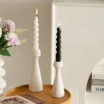 Modern Simple Ceramic Candle Holder Hand White Candleholder Ornament Candle Cup Ornament Wedding Wedding Home Decoration - Image 2