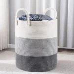 Woven Rope Laundry Hamper for Decorative Storage of Dirty Clothes, Toys and Blankets in Bathroom - Image 5