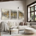 Elegant Black & Gold Geometric Canvas Art for Modern Spaces - Image 3