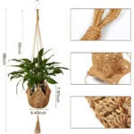 Hanging Basket Plant Handmade Macrame Plant Hanger Flower Pot Planter Hanger Wall Decor Courtyard Garden Hanging Planter - Image 2