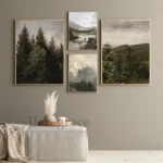 Rustic Mountain Gallery Wall Art Prints Vintage Forest Landscape Oil Painting Canvas Poster Nature Art Pictures Farmhouse Decor - Image 6