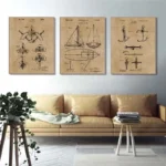 Nautical Blueprint Canvas: Unique Sailboat Wall Art Decor - Image 3