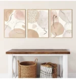 Bohemian Beige Geometric Canvas Art for Chic Interiors - Image 3