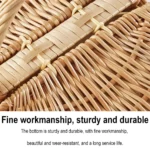 Wicker Picnic Basket with Handle High-End Camping Picnic Hamper Kitchen Willow Storage Basket Fruit Vegetable Container Basket - Image 5