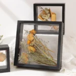 Black Wood Frame Home Tabletop Decoration Picture Frame Square Transparent Floating Dried Flower Picture Frame (No Flowers) - Image 3