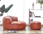 Linen Bean Bag Chair with Filling Beanbag Pouf Ottoman Footstool Tatami Round Stool Futon Puff Relax Lounge Furniture - Image 3