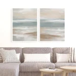 Coastal Serenity: 3-Piece Abstract Ocean Canvas Art Set - Image 4