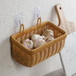 Wall Hanging Storage Basket Container Decorative Basket Hand Woven Kitchen Storage Basket for Garden Flower Pot Living Room - Image 4