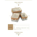 Linen and Cotton Foldable Storage Basket for Sorting and Organizing Miscellaneous Items Storage Baskets Woven Basket - Image 5
