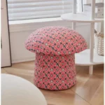 Mushroom Foot Stool Comfortable Lamb Velvet Shoe Changing Seat Living Room Children's Chairs High Elastic Sponge Hallway Ottoman - Image 6