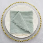 50 Pack 32x32cm Cotton Gauze Napkins Vintage Textured Design Table Linens Christmas Wedding Party Boho Retro Decor Wholesale - Image 2