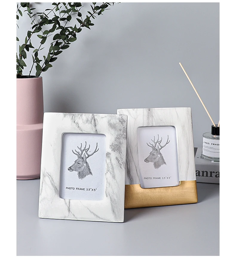 European Modern White Marble Accents Ceramic Photo Frame Rectangle 3.5x5 4x6 5x7 Inches For Home Tabletop Decoration 10 kf S8822fcd9d92d4928a326cc56891952cfk