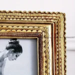European Gold Lace Resin Photo Frame 4x6 Inch Dual Display Horizontal/Vertical Ornate Home Decor with Decorative Border - Image 3