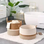 Stylish Cotton Rope Storage Basket - Versatile Laundry Organizer - Image 6