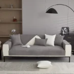 Dark Blue Chenille Sofa Cover - Waterproof & Non-Slip Comfort - Image 6