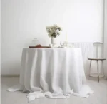 Elegant 100% Pure Linen Round Table Cover for Stylish Dining