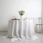 Elegant 100% Pure Linen Round Table Cover for Stylish Dining