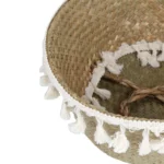 Boho Decor Wicker Baskets Storage Hand Woven Rattan Basket Foldable Pot with Handle Plant Cestos Mimbre Panier Rangement Osier - Image 3