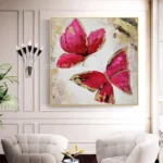 Arthyx Hand Painted Butterfly Animal Oil Painting On Canvas Moderen Abstract Pop Art Wall Pictures For Kids Room Home Decoration