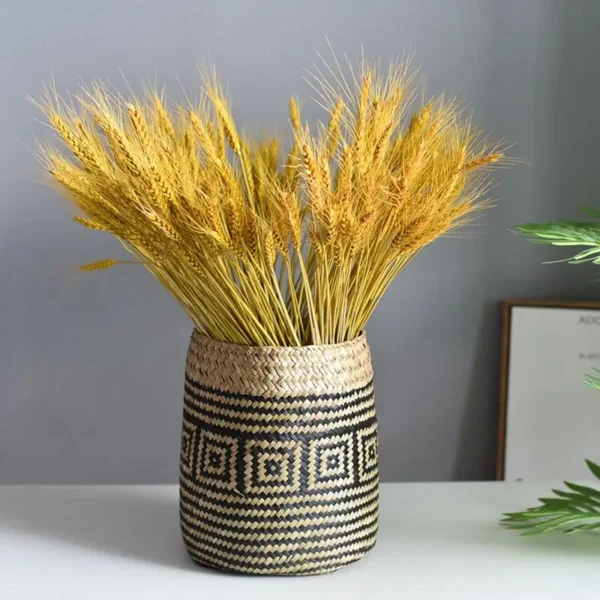 Chic Hand-Woven Straw Basket for Stylish Home Décor