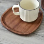 Solid Wood Serving Tray Oval Tea Tray Decorative Wood Plate Fruit Tray Vegetable Platter Home Bread Dessert Cake Plate Tableware - Image 2