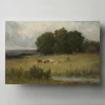 Charming Rustic Cattle & Sheep Canvas for Cozy Spaces - Image 4