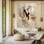 Vibrant Hand-Painted Abstract Dance Canvas for Inspired Spaces - Image 2