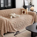 Luxurious Plush Winter Sofa Cover - Cozy, Stylish Protection - Image 5
