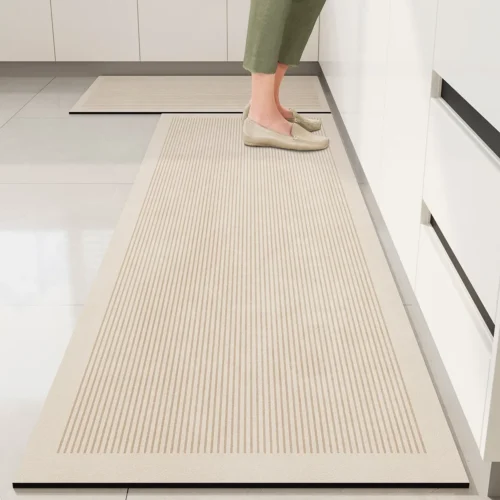 Kitchen Pvc Mat Waterproof PVC Leather Carpet Non-slip Oil-proof Home Decoration Foot Mats Long Anti-slip Area Rugs Household
