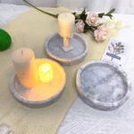 Small Round Travertine Tray, Natural Stone Jewelry Vanity Tray for Rings, Keys, and Coins, Compact Home Decor Organizer 15CM - Image 5