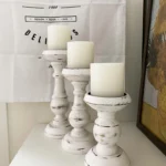 Charming White Wooden Candle Holder for Cozy Home Vibes - Image 3