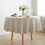 Premium French Linen Round Tablecloth - Washable & Elegant for Any Occasion - Image 3