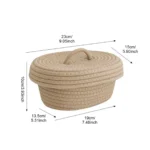 Simple Desktop Storage Baskets Lid Handmade Woven Remote Control Organize Boxs Multifunctional Sundries Cosmetics Container Item - Image 6
