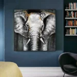 Whimsical Handpainted Elephant Canvas Art for Kids’ Spaces - Image 3