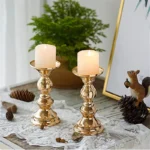 Golden Candle Holders Wedding Table Decorations Metal Stand Candlestick For Wedding Birthday Bar Party Living Room Home Decor - Image 2