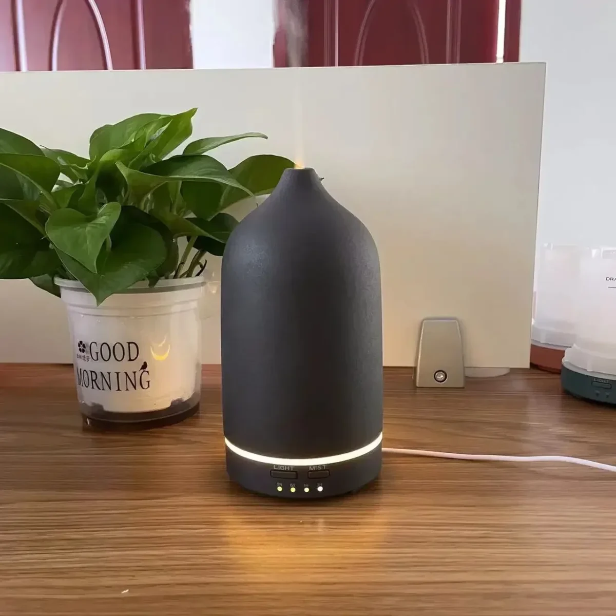 Elegant Ceramic Aroma Diffuser: Soothing Mist &Amp; Colorful Lights - Image 2