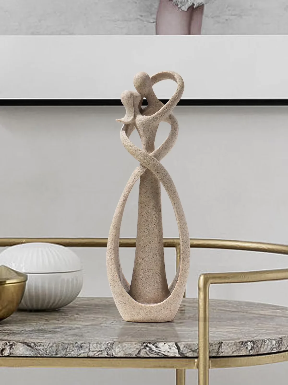 Nordic Style Creative Home Decor: Embracing Couple Sculpture for Office, Bookshelf, Living Room, Bedroom, Tabletop Decoration - Image 1