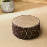 Japanese Entryway Shoe Stool Rattan Tatami Cushion Minimalist Round Pouf Light Luxury Small Footstool for Bedroom Living Room - Image 5