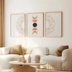 Neutral Boho Abstract Wall Art Trio | Modern Canvas Decor - Image 4