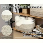 1 Bohemian style cotton rope woven storage basket, large capacity toy, home decoration, Christmas and New Year gift organizer - Image 3