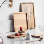 Elegant Acacia Wood Coffee Tray for BBQ & Tea Delights - Image 2